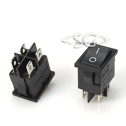 Переключатель RS-601D (KCD1-104BO0111KKA с другими размерами) 6A 4pin  BLACK