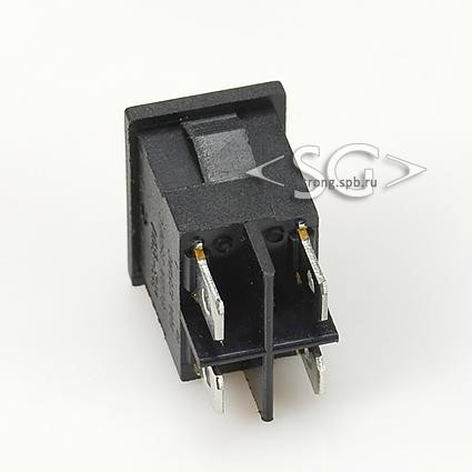 Переключатель RS-601D (KCD1-104BO0111KKA с другими размерами) 6A 4pin  BLACK