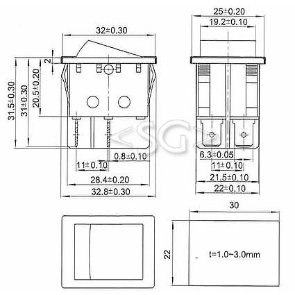 Переключатель KCD4-JK-201 (KCD4-JK-201N11CRKA) 25A 4pin RED light