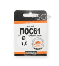 Припой ПОС-61 1 мм трубка с каниф. (спираль L=2м) ГОСТ21931-76