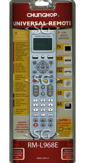 Пульт дистанционного управления универсальный CHUNGHOP 6in1(5+AIR)+обучениеRM-L968E(ЖК-дисп, ин.на рус.яз)блистер Пульт дистанционного управления универсальный CHUNGHOP 6in1(5+AIR)+обучениеRM-L968E(ЖК-дисп, ин.на рус.яз)блистер