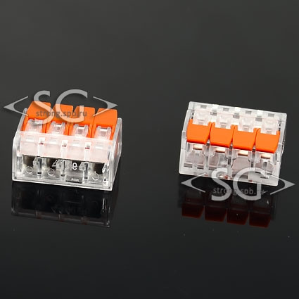 Соединитель клеммный PCT-414 (аналог WAGO 221-414) 4 контакта