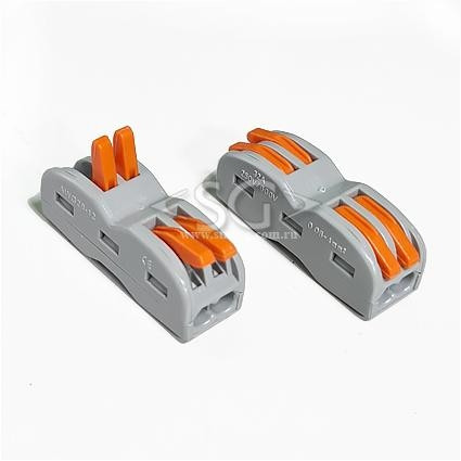 Соединитель клеммный PCT-222 (аналог WAGO 222-412D) 4 контакта