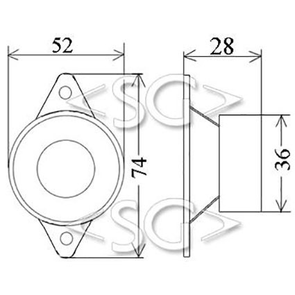 Громкоговоритель ( динамик) YDG50-05 (52*h28*закр.магн.36mm) 4 Om 2W, металл
