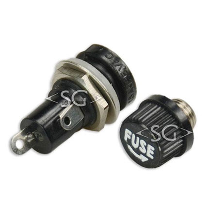 Держатель предохранителя FS-B01 (ZH-254) M12, 5х20, на корпус. Держатель предохранителя FS-B01 (ZH-254) M12, 5х20, на корпус.