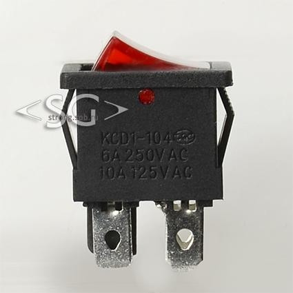 Переключатель KCD1-104B (KCD1-104BN0111RKA) 6A 4pin RED light