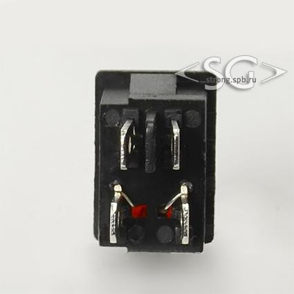 Переключатель KCD1-104B (KCD1-104BN0111RKA) 6A 4pin RED light