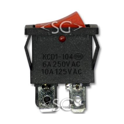Переключатель KCD1-104B (KCD1-104BO0111RKA) матовый 6A 4pin RED