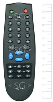 Пульт дистанционного управления для HORIZONT RC-4 (4/F,401) чёрный, корпус "рыбка Пульт дистанционного управления для HORIZONT RC-4 (4/F,401) чёрный, корпус "рыбка