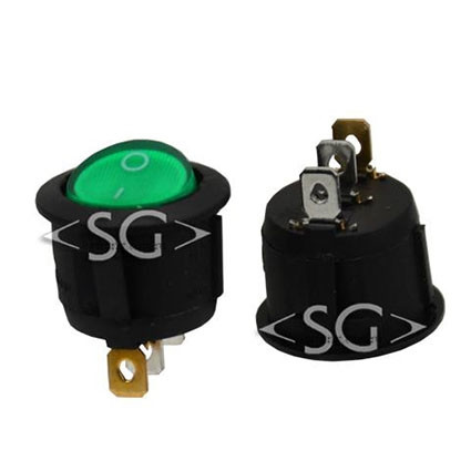 Переключатель KCD1-106 (KCD1-106101N11GKA) 6A 3pin GREEN light Переключатель KCD1-106 (KCD1-106101N11GKA) 6A 3pin GREEN light