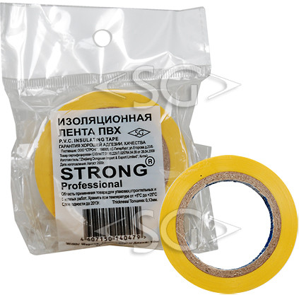 Изолента ПВХ Professional 0,13/15mm/10m жёлтая