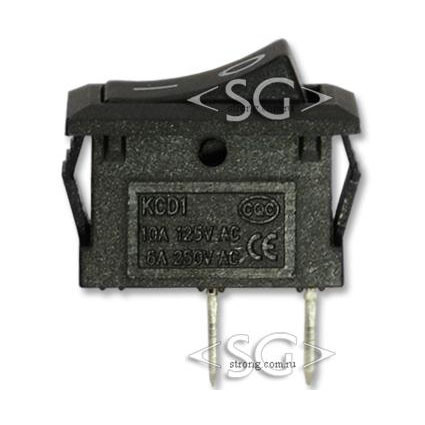Переключатель KCD1-FP (KCD1-FP10111KKA, KCD1-101 2 pin) 6A 2pin BLACK