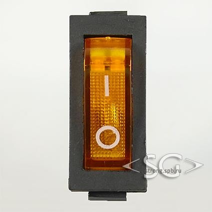 Переключатель KCD3-1 (KCD3-101N11CYK) 16A 3pin YELLOW light