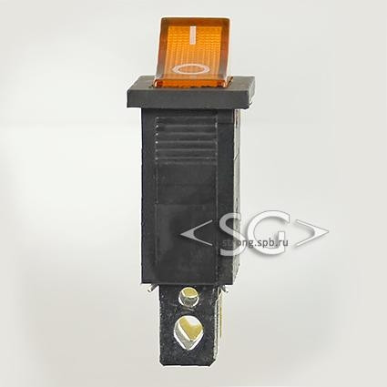 Переключатель KCD3-1 (KCD3-101N11CYK) 16A 3pin YELLOW light