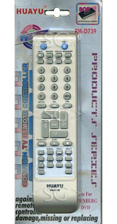 Пульт дистанционного управления для ELENBERG universal RM-D739 (корпус типа DVDP2417) переключение 2 кодов (блистер)