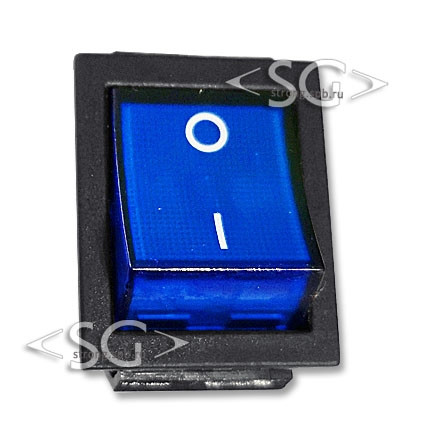 Переключатель KCD4-201 (KCD4-201N11CBKA) 16A 4pin BLUE light