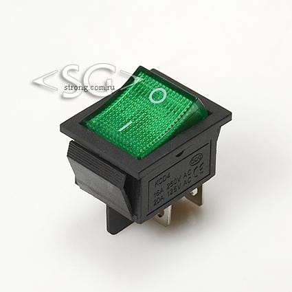 Переключатель KCD4-201 (KCD4-201N11CGKA) 16A 4pin GREEN light Переключатель KCD4-201 (KCD4-201N11CGKA) 16A 4pin GREEN light