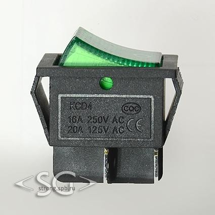 Переключатель KCD4-201 (KCD4-201N11CGKA) 16A 4pin GREEN light Переключатель KCD4-201 (KCD4-201N11CGKA) 16A 4pin GREEN light