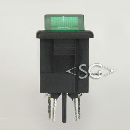 Переключатель KCD1-104B (KCD1-104BN0111GKA) (маркировка KCD8) 6A 4pin GREEN light