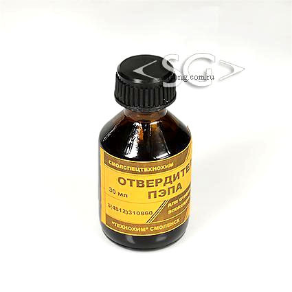 Отвердитель ПЭПА (флакон стекло 30 мл.) Отвердитель ПЭПА (флакон стекло 30 мл.)