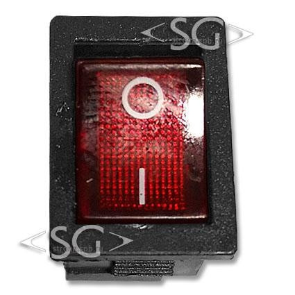 Переключатель KCD1-104B (KCD1-104BN0111RKA) 6A 4pin RED light