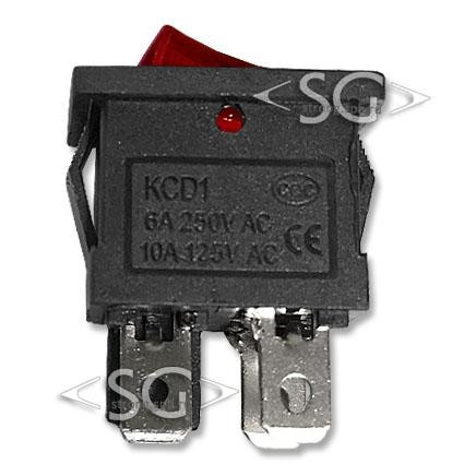 Переключатель KCD1-104B (KCD1-104BN0111RKA) 6A 4pin RED light