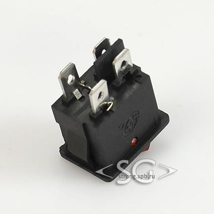 Переключатель KCD1-104B (KCD1-104BN0111YBA) (маркировка KCD8) 6A 4pin YELLOW  light