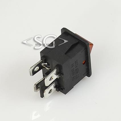 Переключатель KCD1-104B (KCD1-104BN0111YBA) (маркировка KCD8) 6A 4pin YELLOW  light