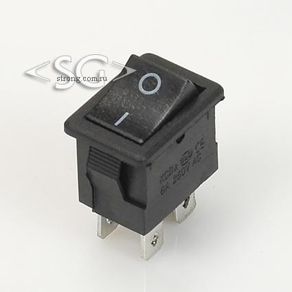 Переключатель KCD1-104B (KCD1-104BO0111KKA) (маркировка KCD6) 6A 4pin BLACK