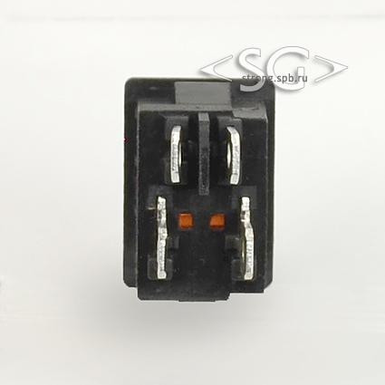 Переключатель KCD1-104B (KCD1-104BO0111RKA матовый, без подсветки) 6A 4pin RED