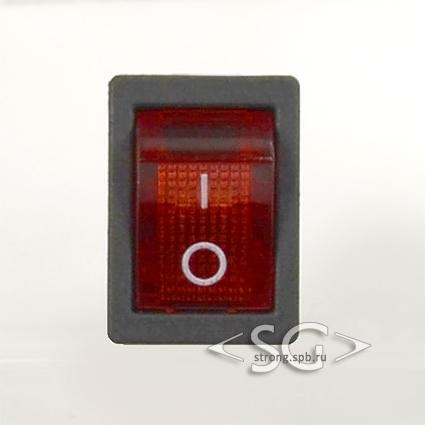 Переключатель KCD1-104B (KCD1-104BO0111RKA матовый, без подсветки) 6A 4pin RED