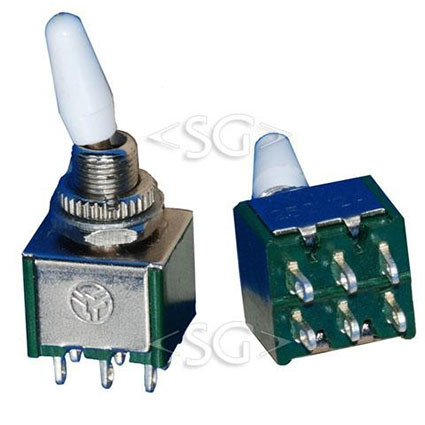 Тумблер MTS-202 2пол. 6pin Тумблер MTS-202 2пол. 6pin