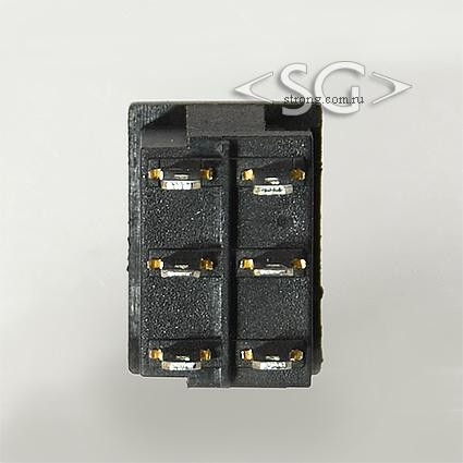 Переключатель KCD1-202 (KCD1-20211KK) (маркировка KCD2) 6A 6pin BLACK