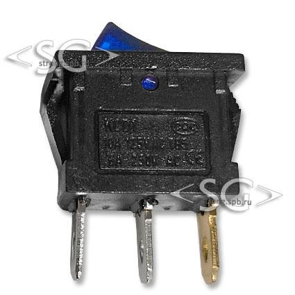 Переключатель KCD1-B2 (KCD1-B2101N11BK) 6A 3pin BLUE light Переключатель KCD1-B2 (KCD1-B2101N11BK) 6A 3pin BLUE light