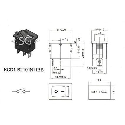 Переключатель KCD1-B2 (KCD1-B2101N11BK) 6A 3pin BLUE light Переключатель KCD1-B2 (KCD1-B2101N11BK) 6A 3pin BLUE light
