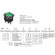 Переключатель KCD1-B2 (KCD1-B2101N11GK) (маркировка KCD7) 6A 3pin GREEN  light