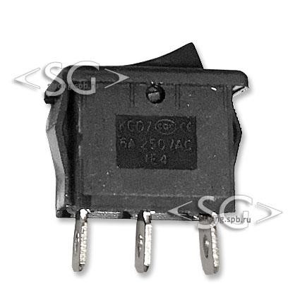 Переключатель KCD1-B2 (KCD1-B2101O11KK) (маркировка KCD7) 6A 3pin BLACK