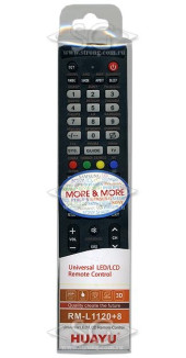 Пульт дистанционного управления универсальный для TV(мульти бренд) RM-L1120+8(корп.типа SUPRA Y-72C (ин.на рус.яз.с цв.фото) бл 