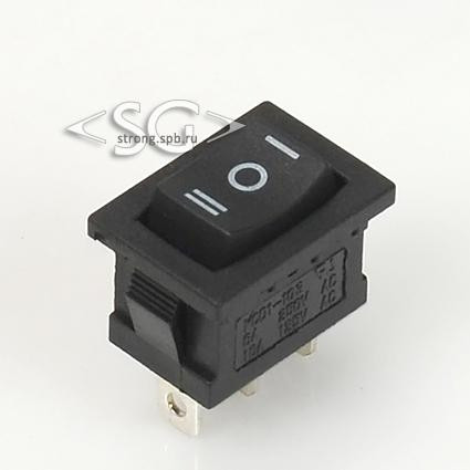 Переключатель KCD1-B2 (KCD1-B2103O41KK) (маркировка KCD1-103) 6A 3pin BLACK