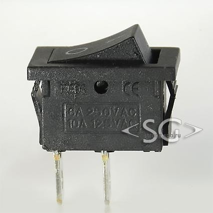 Переключатель KCD1-FP (KCD1-FP10111KKA) 6A 2pin BLACK