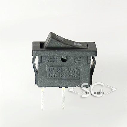 Переключатель KCD1-FP (KCD1-FP10211KKA) 6A 2pin BLACK