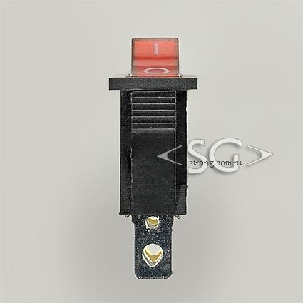 Переключатель KCD3-1 (KCD3-101C11CRK) 12V  (маркировка KCD2) 16A 3pin RED light