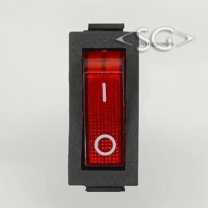 Переключатель KCD3-1 (KCD3-101C11CRK) 12V  (маркировка KCD2) 16A 3pin RED light