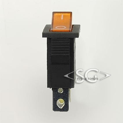 Переключатель KCD3-1 (KCD3-101C11CYK 12V) (маркировка KCD2) 16A 3pin YELLOW light