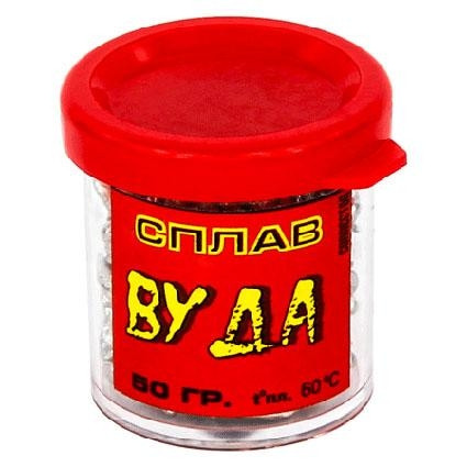 Сплав ВУДА tпл.= 68 градусов C ( 50гр.) пластик
