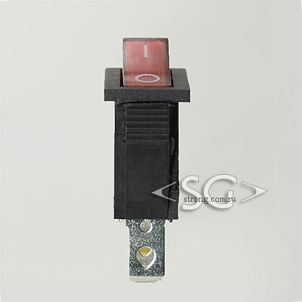 Переключатель KCD3-1 (KCD3-101D11CRK)  24V (маркировка KCD2) 16A 3pin RED light