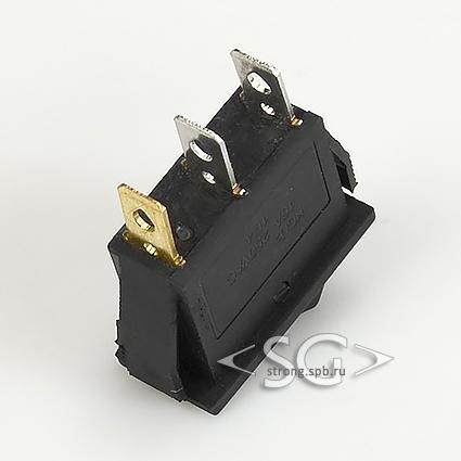 Переключатель KCD3-1 (KCD3-101L81DRK) (маркировка KCD2) 16A 3pin BLACK light