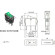 Переключатель KCD3-1 (KCD3-101N11CGK) 16A 3pin GREEN light