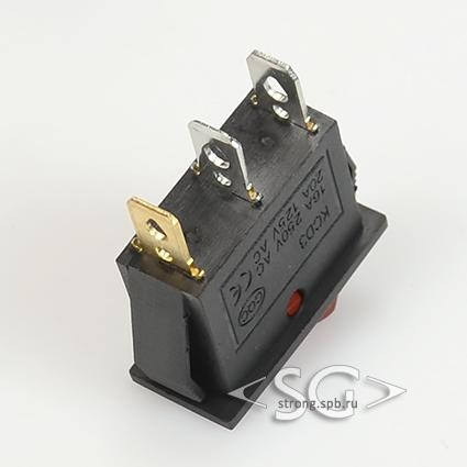 Переключатель KCD3-1 (KCD3-101N11CRK) 16A 3pin RED light