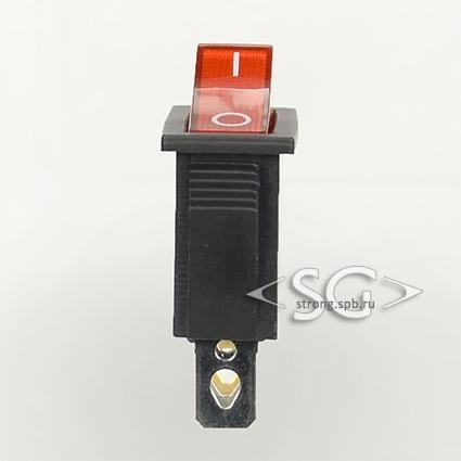 Переключатель KCD3-1 (KCD3-101N11CRK) 16A 3pin RED light